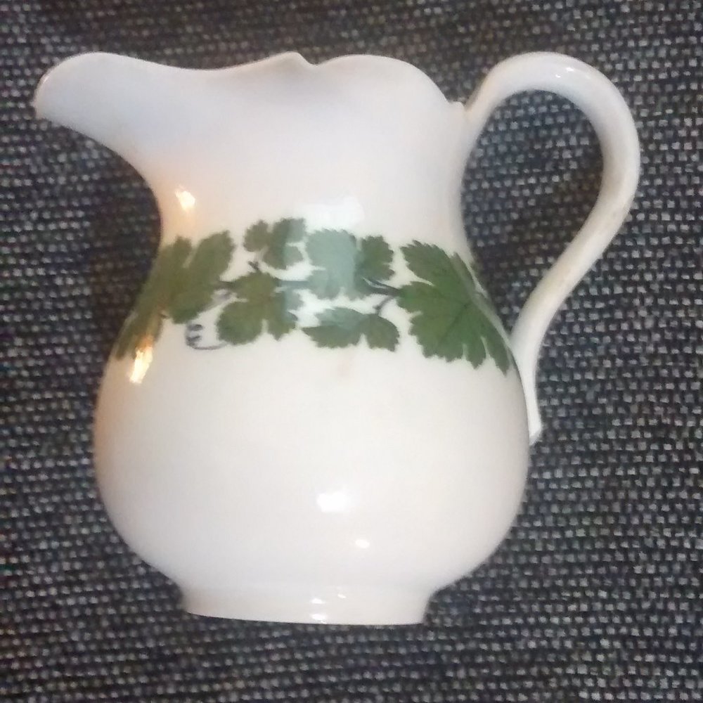 Lovely Classic Meissen Creamer Green Vine pattern, early 20th C.